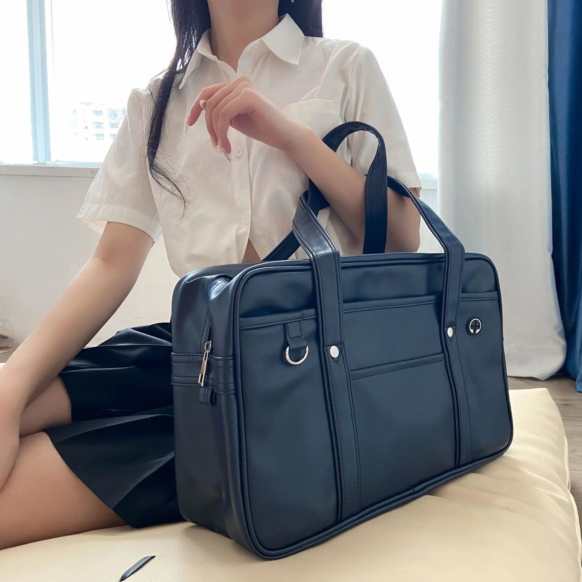 Japanese Two-Dimensional Student JK Uniform Bag Girl PU Schoolbag COS Wear-Resistant Waterproof One-Shoulder Messenger Handbag