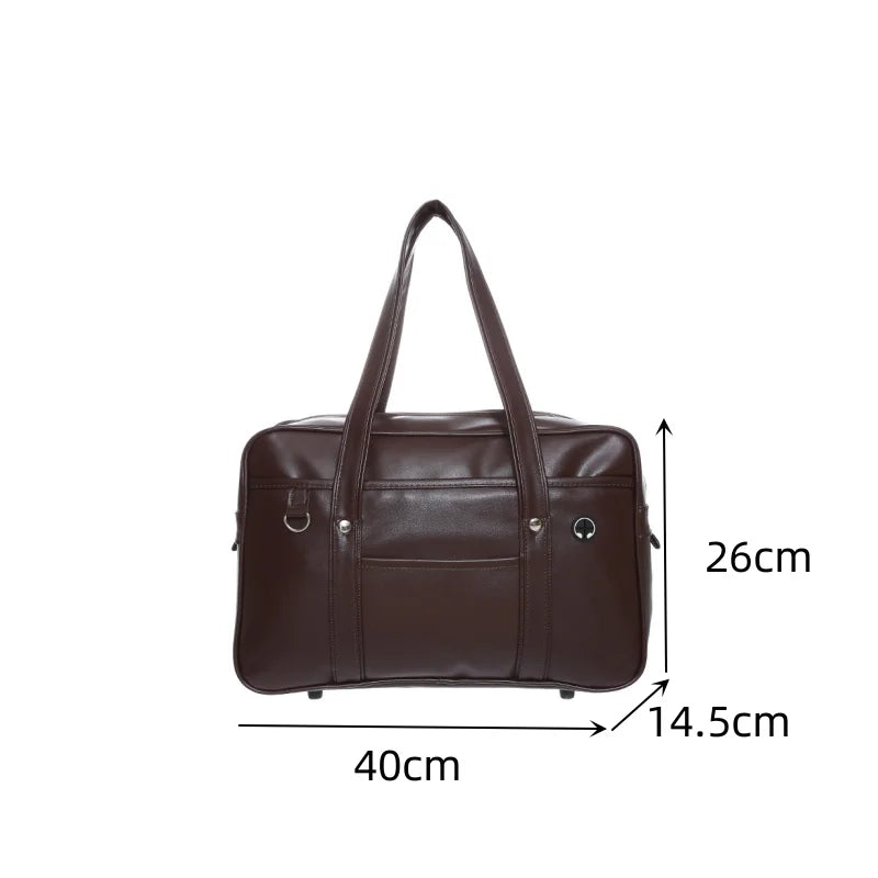 Japanese Two-Dimensional Student JK Uniform Bag Girl PU Schoolbag COS Wear-Resistant Waterproof One-Shoulder Messenger Handbag
