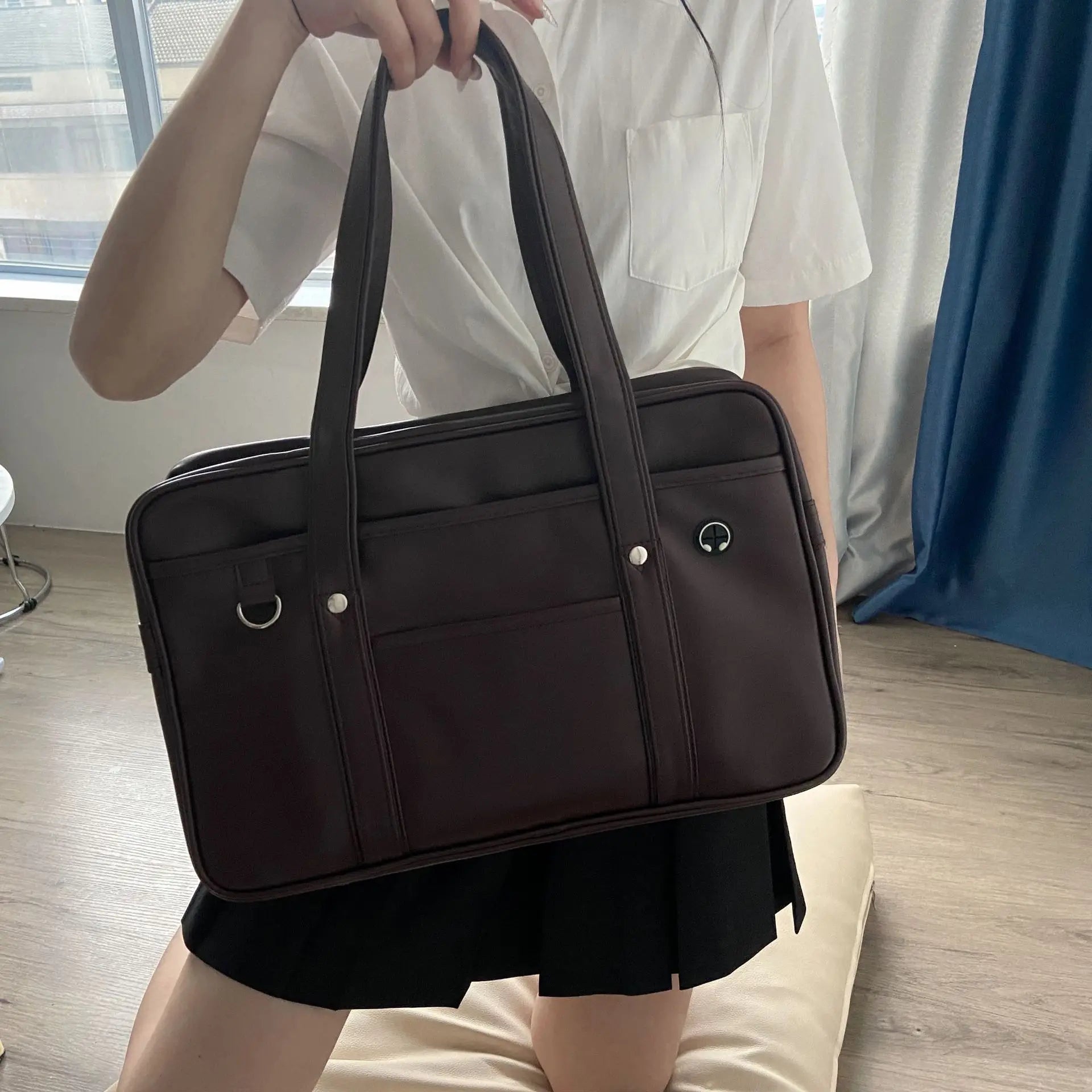 Japanese Two-Dimensional Student JK Uniform Bag Girl PU Schoolbag COS Wear-Resistant Waterproof One-Shoulder Messenger Handbag